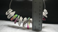Clear Quartz & Rainbow Aura Crystal Crown Headband – Crescent Moon