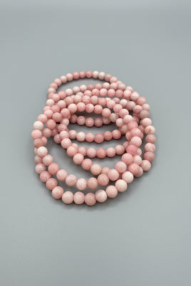 Pink Opal 6mm Bracelet Three Piece Set