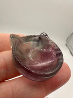 Cat Head Shape Rainbow Fluorite Bowl Carving #5