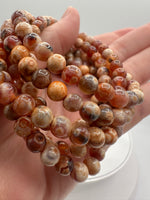 Fire Agate 6mm Bracelet Three Piece Set