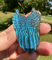 Labradorite Wing Shape Carving with Case