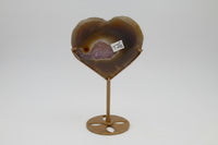 Large Amethyst Agate Heart with Stand #4