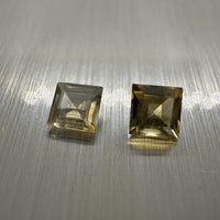 Citrine 4mm Princess Cut 2 pieces