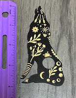 Wolf Crystal Ball Wooden Display Stand