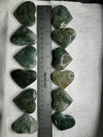 Green Mica in Quartz Heart | Polished Natural Crystal Heart | Green Mica Quartz Pocket Stone