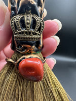 Tiger Eye, Amethyst & Red Jasper Decorative Crystal Broom with Crown