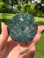 Moss Agate Polished Round Slice #3
