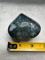 Moss Agate Carved Heart #6