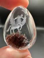 Beautiful Pegasus Garden Quartz Inner Scene Carving #5