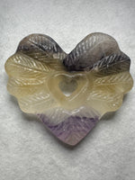 Rainbow Fluorite Decorative Carved Heart with Stand #8
