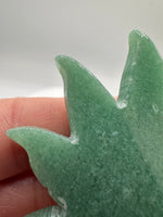 Green Aventurine Cannabis Leaf Carving #3