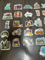 Retro Travel Stickers Set of 52