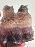 Carved Fluorite Owls