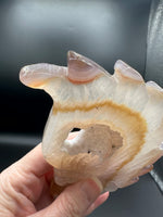 Druzy Agate Geode Indigenous-Inspired Profile Headdress Carving #7