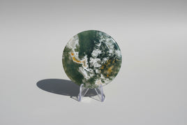 Moss Agate Polished Round Slice #28