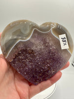 Large Amethyst Dendritic Agate Heart with Stand #3