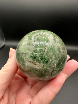 Natural Green Diopside Crystal Sphere 327g – Polished Gemstone #3