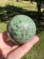 Natural Green Diopside Crystal Sphere 365g – Polished Green Gemstone #2