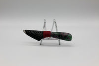 Handmade Fluorescent Ruby in Zoisite, Africa and Mahogany Sheen Obsidian, Glass Buttes, OR, Dagger