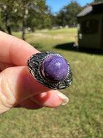 Natural Charoite Ring #24