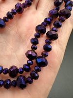 Velvet Amethyst Graduated Faceted Glass Bead Strands for Jewelry Making