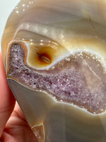 Large Amethyst Agate Heart with Stand #4
