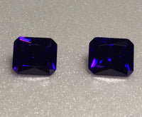 Emerald Cut Purple Cz 14x12mm