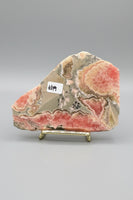 Natural Rhodochrosite Slab #19 – Pink Banded Mineral Specimen with Gray Matrix