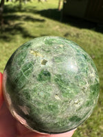 Natural Green Diopside Crystal Sphere 327g – Polished Gemstone #3