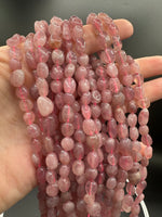 Purple Rose Quartz Freeform Bead Strand