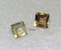 Citrine 4mm Princess Cut 2 pieces