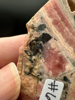 Rhodochrosite Slab #6 – Pink Banded Natural Stone Specimen with Matrix & Natural Cavity