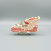 Natural Rhodochrosite Slab #18 – Pink Banded Mineral Specimen with Gray Matrix