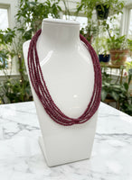 Natural 3mm Faceted Garnet Necklace