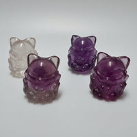 Mini Fluorite Nine-Tailed Fox Carving