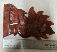Fire Quartz Nine-Tailed Fox Carving