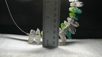 Clear Quartz & Blue Green Aura Crystal Crown Headband – Crescent Moon