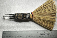 Natural Clear Quartz Decorative Crystal Broom with Om Symbol