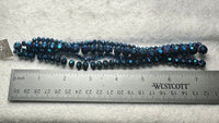 Metallic Midnight Blue Faceted Glass Rondelle Bead Strands – Mixed Sizes for Jewelry Making