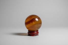 Yellow with Purple Fluorite Sphere #9