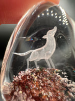 Beautiful Wolf Garden Quartz Inner Scene Carving with Rainbow #1