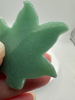 Green Aventurine Cannabis Leaf Carving #5