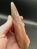 Ocean Jasper Polished Arrow Flame Freeform #4 – Peach & Moss Green – 147g
