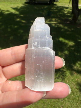 Selenite Step Tower Natural #1