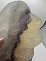 Rainbow Fluorite Decorative Carved Heart with Stand #2