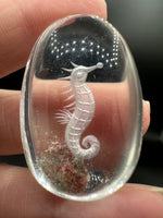 Beautiful Seahorse Garden Quartz Inner Scene Carving #1