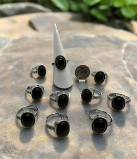 Natural Gold Sheen Obsidian Rings
