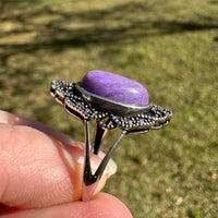 Natural Charoite Ring #34