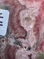Natural Rhodochrosite Slab #11 – Pink Banded Patterns, Orb Formations & Matrix