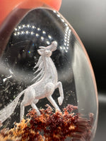 Beautiful Horse Garden Quartz Inner Scene Carving #3
